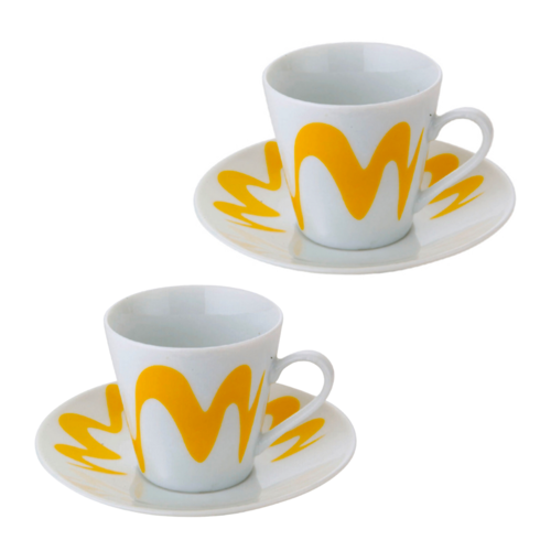 SET CAFETERA "PAPALINA" TOP MOKA - AMARILLO