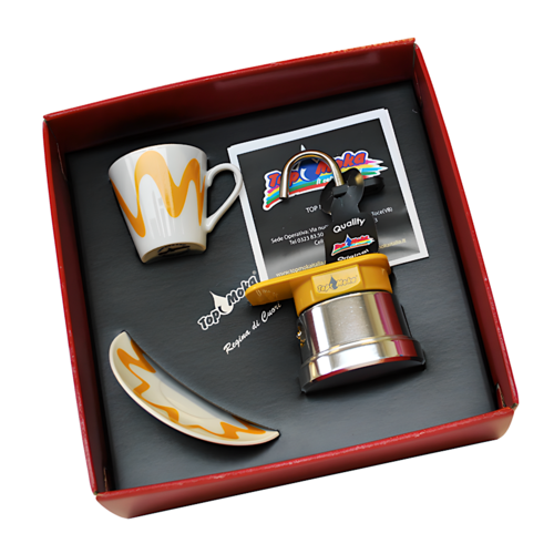 SET CAFETERA "MINI" TOP MOKA - AMARILLO (1 TAZA)