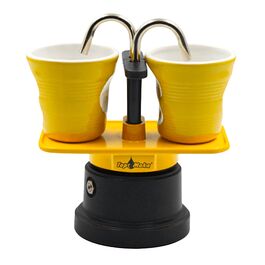 SET CAFETERA "MINI DOBLE" TOP MOKA - AMARILLO (2 TAZAS)