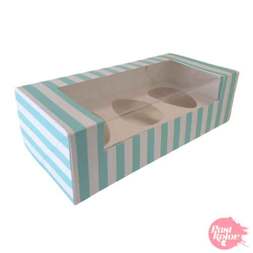 CAJA PARA 3 MINI HUEVOS DE PASCUA - BLANCA Y AZUL