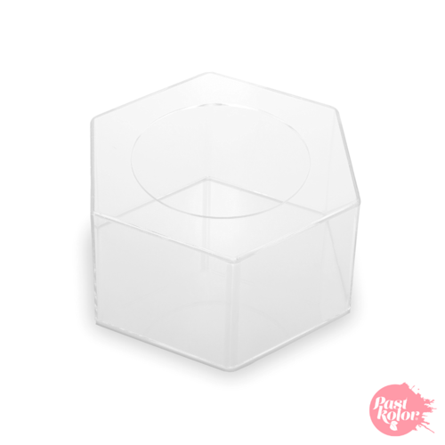 SOPORTES HEXAGONALES TRANSPARENTES PARA TARTAS - 20 Y 30 CM / H 10 CM