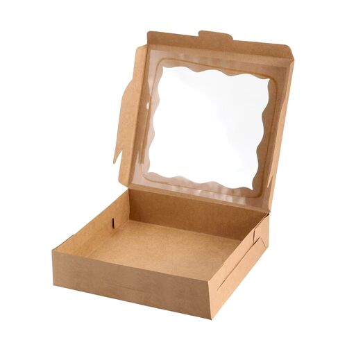 CAJA PARA TARTA KRAFT CON VENTANA - 25 CM / 10 CM H
