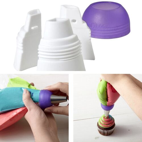 SET ADAPTADOR PARA BOQUILLA GRANDE "COLORSWIRL" WILTON - TRICOLOR