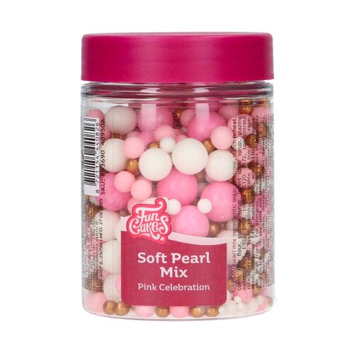 PERLAS DE AZUCAR BLANDAS FUNCAKES - MIX "PINK CELEBRATION" (80 G)