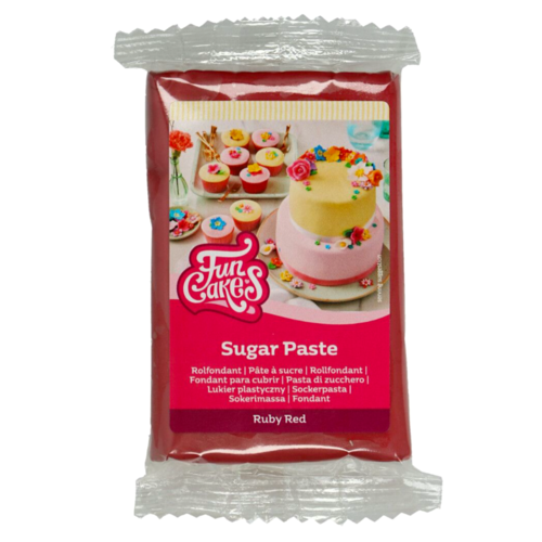 [P. CADUC.] FONDANT FUNCAKES - ROJO RUBI 250 G