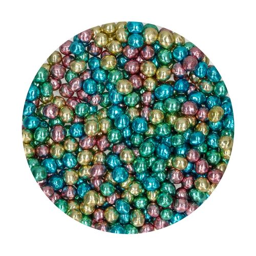 PERLAS DE CHOCOLATE CRUJIENTE FUNCAKES - COLORES METALIZADOS (60 G)