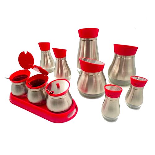 SET MENAJE DE COCINA PARA ALMACENAJE - ROJO
