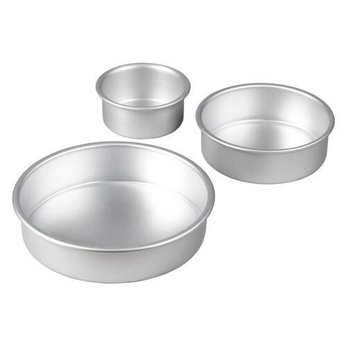 SET 3 MOLDES REDONDOS APILABLES WILTON - 10 / 15 / 20 CM