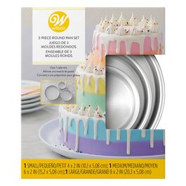 SET 3 MOLDES REDONDOS APILABLES WILTON - 10 / 15 / 20 CM