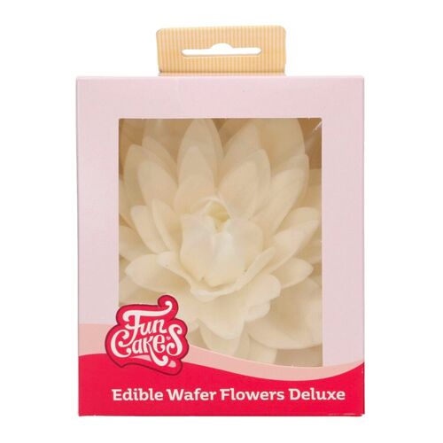 FLOR DE PAPEL COMESTIBLE FUNCAKES - DALIA BLANCA GRANDE