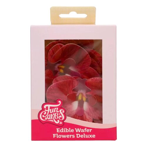 FLORES DE PAPEL COMESTIBLES FUNCAKES - ORQUIDEA ROJA MEDIANA