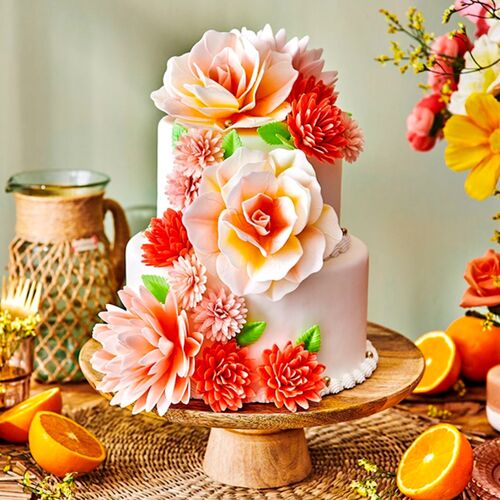 FLOR DE PAPEL COMESTIBLE FUNCAKES - ROSA PASTELLA ROSA GRANDE