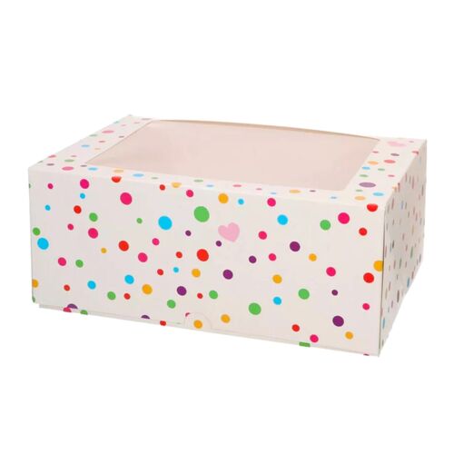 CAJA PARA 6 CUPCAKES [O 12 MINI CUPCAKES] CON VENTANA FUNCAKES - CONFETTI (3 U)