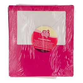 CAJA PARA 6 CUPCAKES [O 12 MINI CUPCAKES] ROSA CON VENTANA - FUNCAKES (3 U)