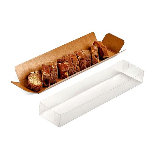CAJA PARA TURRON TIPO TUNEL (BASE KRAFT + TAPA TRANSPARENTE) - 20 CM