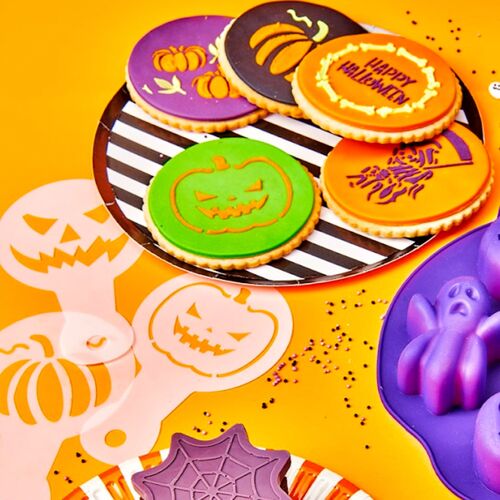 SET STENCILS PLANTILLAS PARA DECORAR WILTON - HALLOWEEN