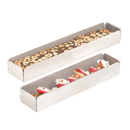 CAJA PARA TURRON TIPO TUNEL (BASE BLANCA + TAPA TRANSPARENTE) - 25 CM