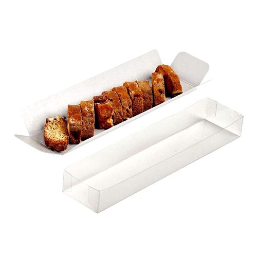 CAJA PARA TURRON TIPO TUNEL (BASE BLANCA + TAPA TRANSPARENTE) - 25 CM