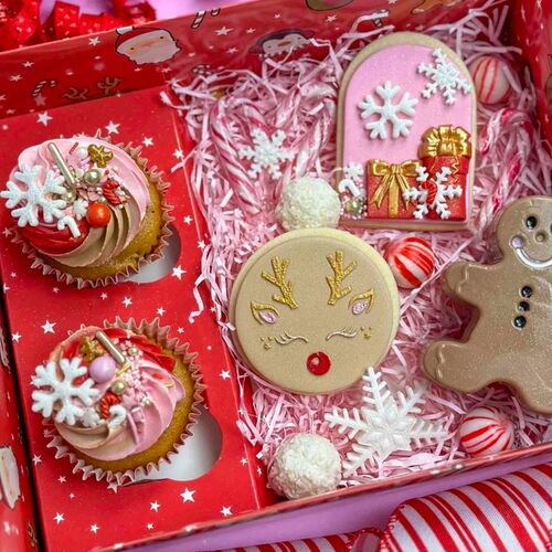 SET 2 CAJAS PARA DULCES Y CUPCAKES SIMPLY MAKING - PERSONAJES NAVIDAD