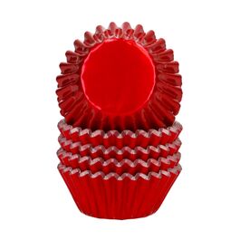 CAPSULAS MINI CUPCAKES PAPEL ALUMINIO "FOIL" WILTON - ROJO METALICO