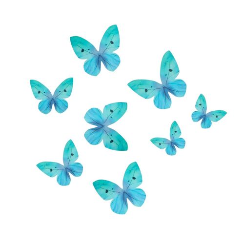 MARIPOSAS COMESTIBLES DE OBLEA WILTON - AZULES OMBRE