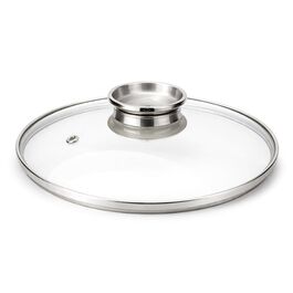 TAPA DE CRISTAL CON POMO DOSARAMA ACERO INOXIDABLE PENSOFAL - Ø 26 CM