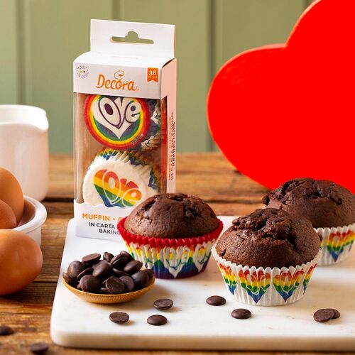 CAPSULAS CUPCAKES ARCOIRIS "LOVE" - DECORA