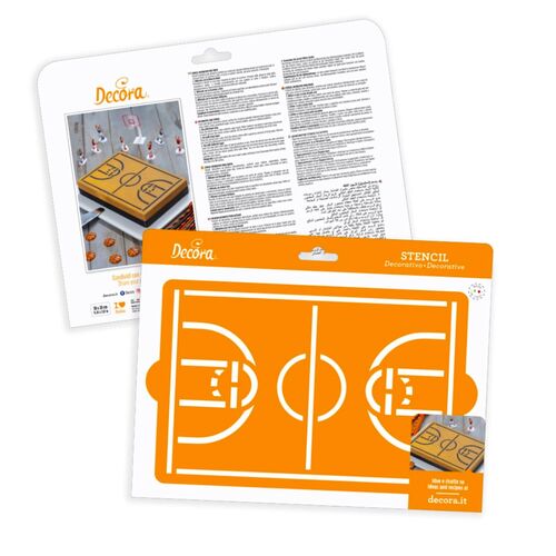 PLANTILLA DECORATIVA PARA TARTAS CAMPO DE BALONCESTO – DECORA