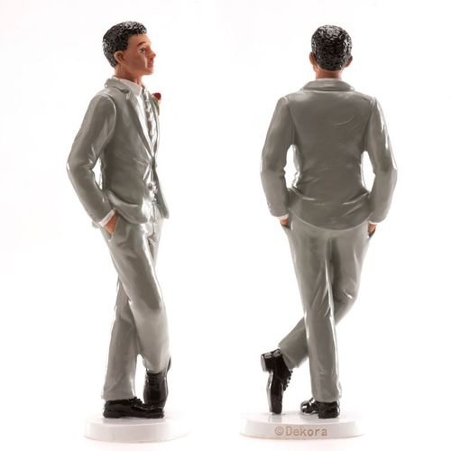 FIGURA PARA TARTA HOMBRE CON TRAJE GRIS